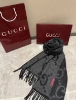 Gucci GG Pattern Cashmere Scarf 35*190cm - Image 6
