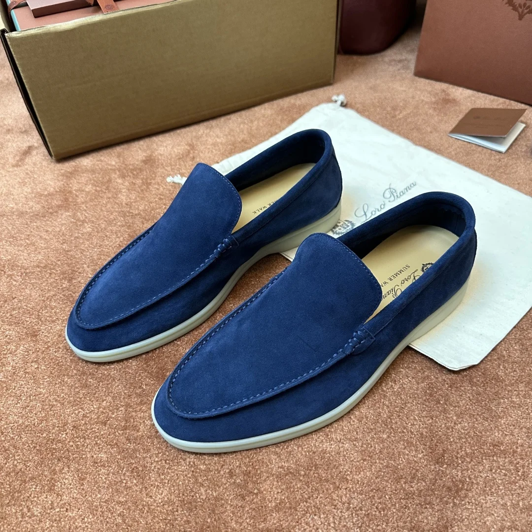 6-760 Loro Piana Summer Walk Men's Suede Moccasin FAE8124 WOUC - Image 1
