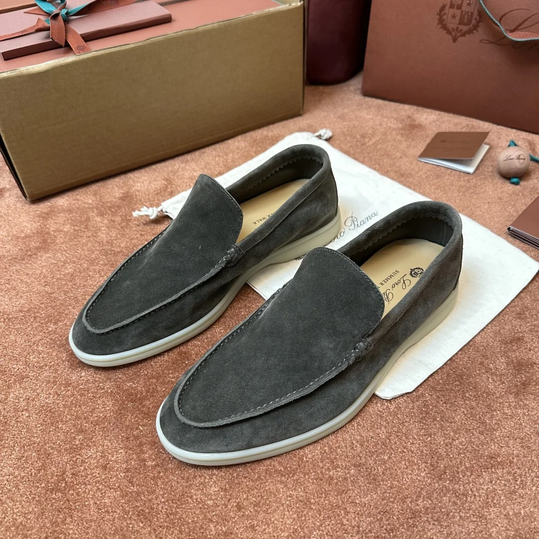 6-761 Loro Piana Summer Walk Men's Suede Moccasin FAE8124 50W3 - Image 1