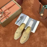 Loro Piana Summer Charms Walk Women's Suede Moccasin FAE5444 H755 - Image 6