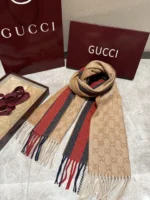 Gucci Men's GG Wool Cashmere Scarf 35x190cm - Image 6