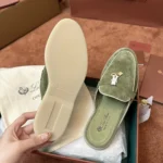 Loro Piana Charms Walk Babouche Women's Suede Mule FAL5900 50KY - Image 6