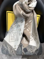 Fendi FF Gradient Double-Sided Cashmere Scarf 30x210cm - Image 6