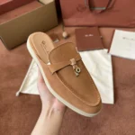 Loro Piana Babouche Charms Walk Women's Suede Mule FAI1543 E0HN - Image 6
