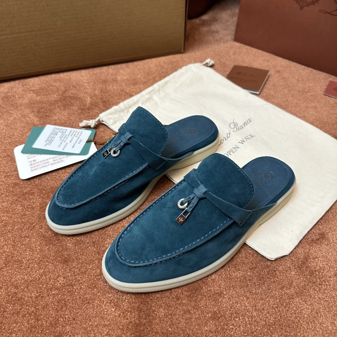 6-933 Loro Piana Babouche Charms Walk Women's Suede Mule FAI1543 510V - Image 1