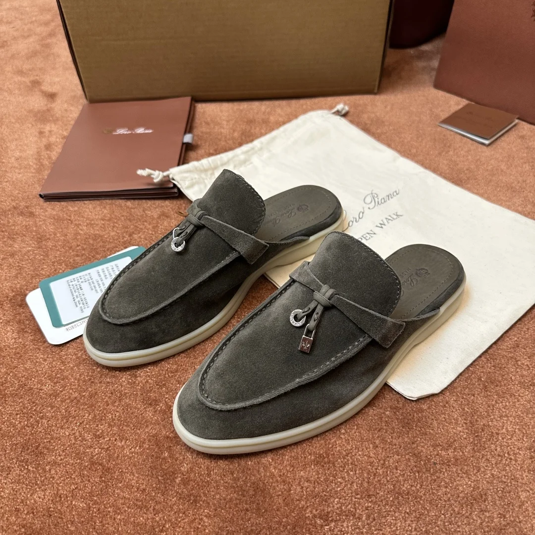 6-936 Loro Piana Babouche Charms Walk Women's Suede Mule FAI1543 50W3 - Image 1