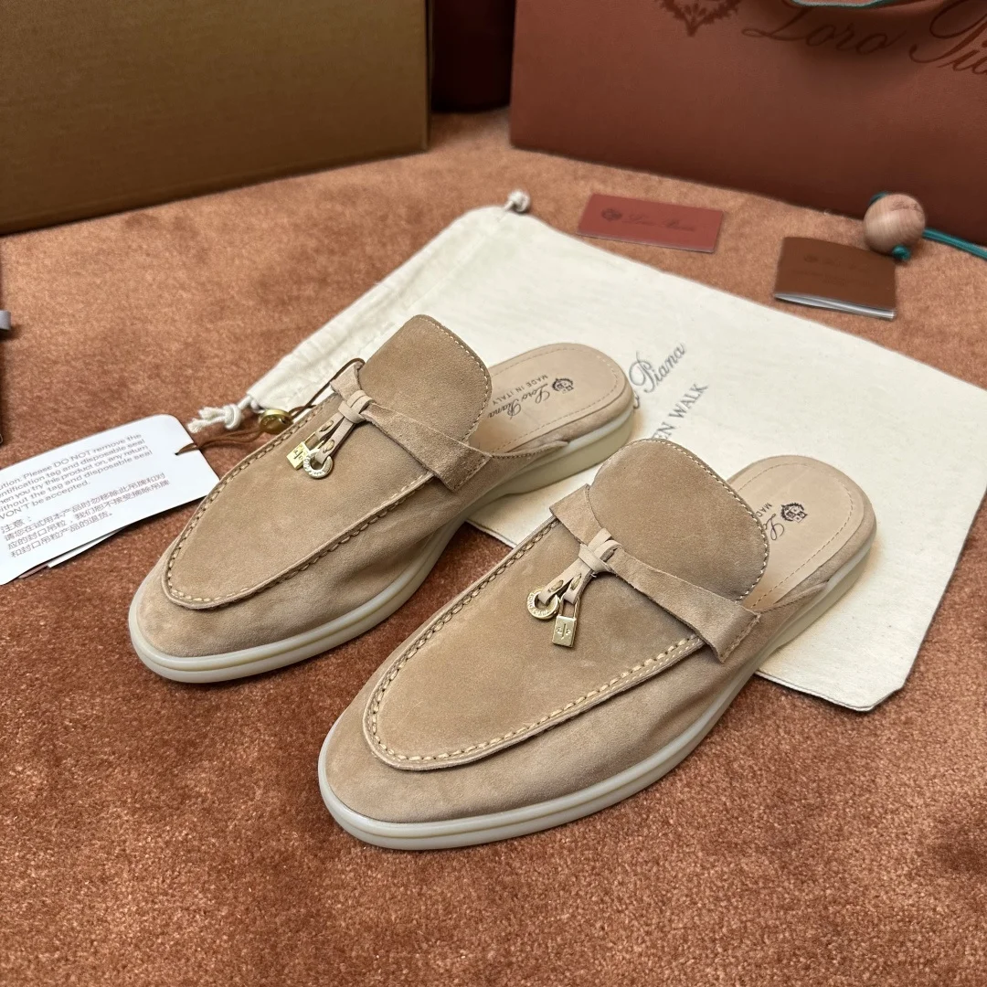 6-961 Loro Piana Babouche Charms Walk Women's Suede Mule FAI1543 D044 - Image 1