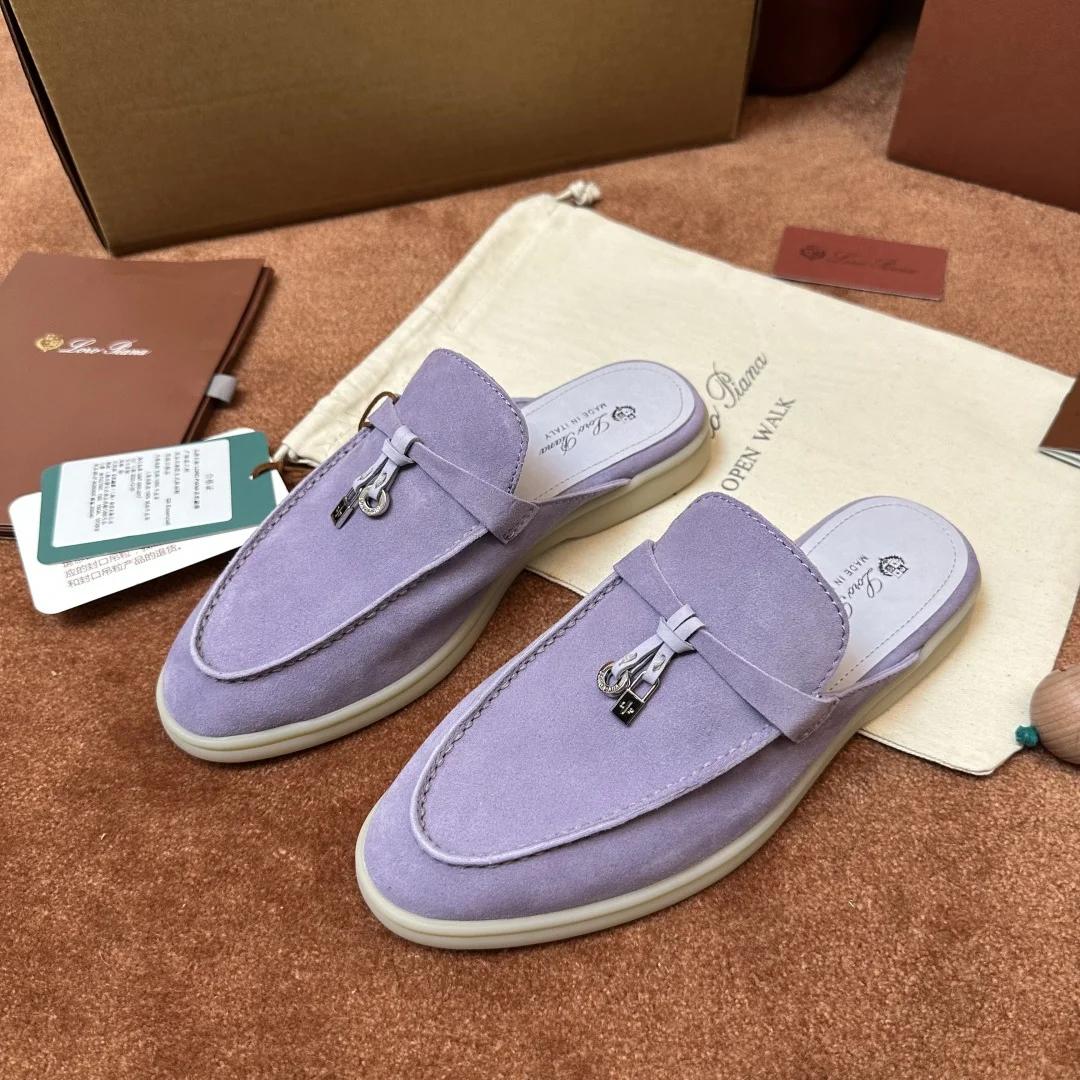 6-962 Loro Piana Babouche Charms Walk Women's Suede Mule FAI1543 401F - Image 1