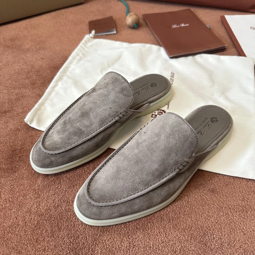7-1141 Loro Piana Babouche Walk Men's Suede Mule FAM3488 MOTT - Image 1