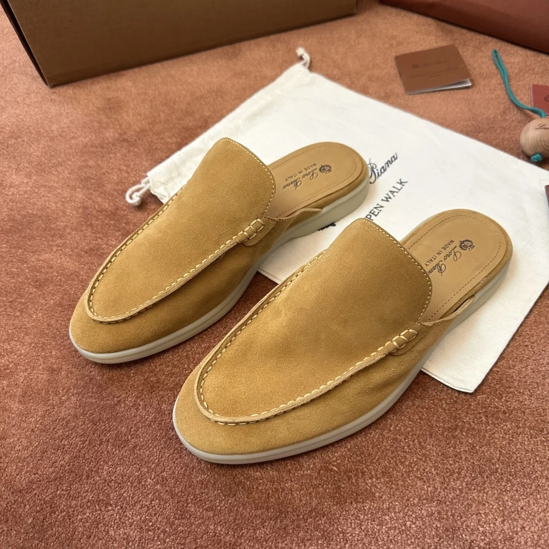 7-1146 Loro Piana Babouche Walk Men's Suede Mule FAM3488 HD96 - Image 1