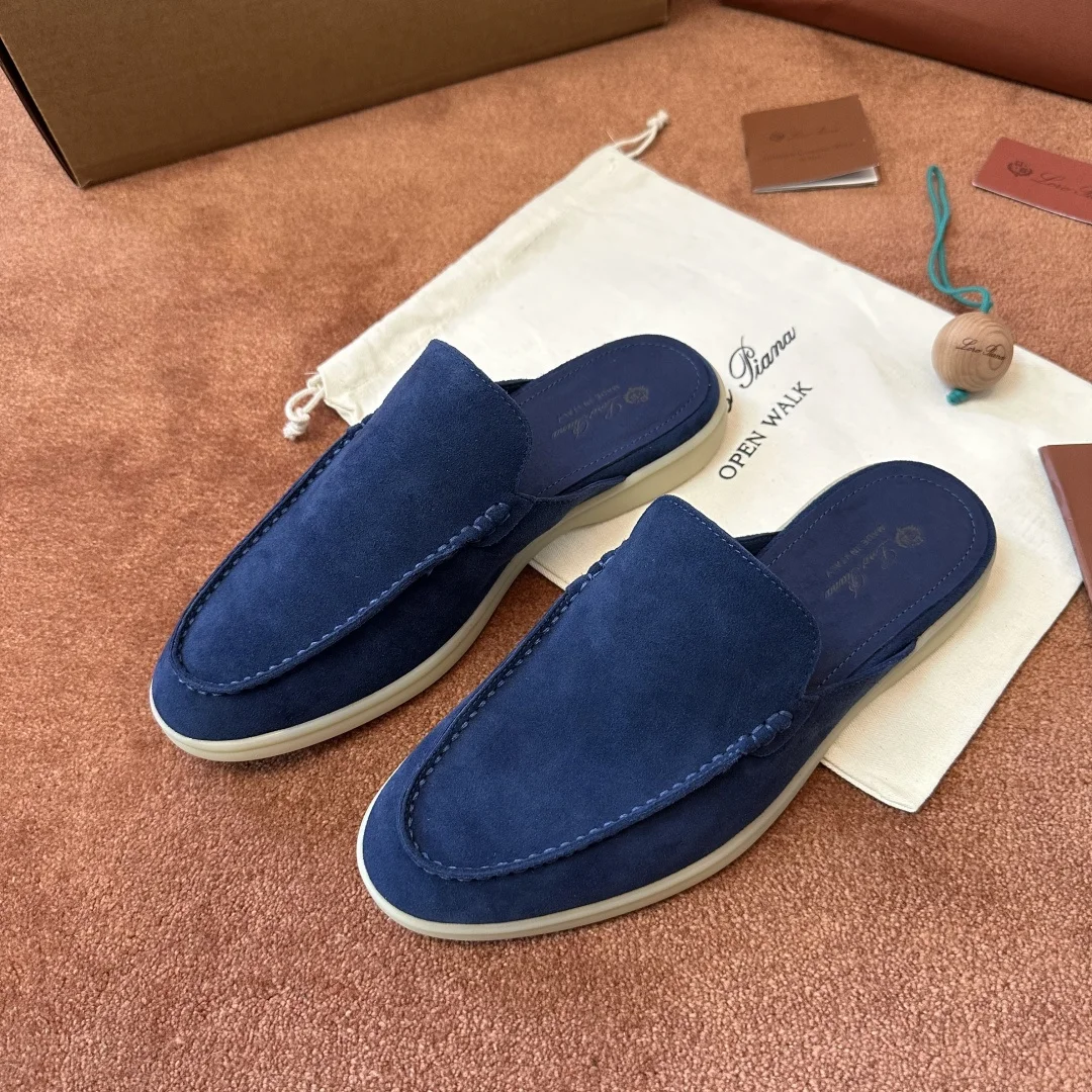 7-1151 Loro Piana Babouche Walk Men's Suede Mule FAM3488 WOUC - Image 1