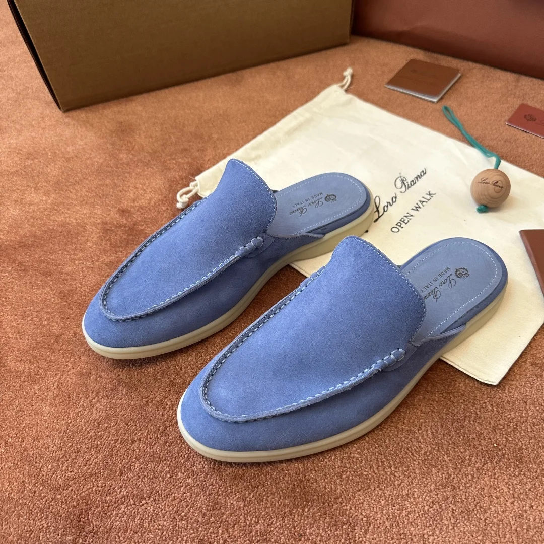 7-1153 Loro Piana Babouche Walk Men's Suede Mule FAM3488 WOK9 - Image 1