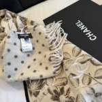 Chanel Camellia Print Wool Scarf - Image 7