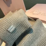Miu Miu Ribbed Knit Cashmere Scarf - Image 6