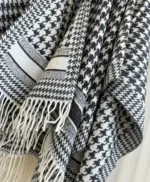 Dior Houndstooth Wool Cashmere Poncho - Image 7