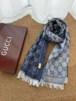 Gucci GG Jacquard Reversible Wool Scarf - Image 7