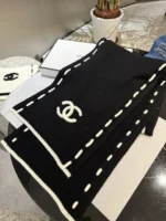 Chanel 2026 CC Knit Cashmere Scarf - Image 4