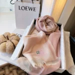 Loewe Anagram Check Cashmere Silk Stole - Image 8