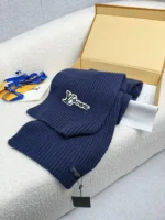 Louis Vuitton LV Logo Ribbed Knit Wool Scarf - Image 7