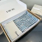 Dior Wave Pattern Cashmere Silk Stole - Image 7