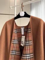 Burberry Classic Check Double-Sided Cape Shawl 130x150cm - Image 7