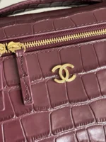 Chanel Crocodile-Embossed Vanity Case with Chain - Image 7