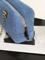 Chanel 26A Denim Chain Bowling Bag 32cm - Image 7