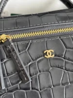 Chanel Crocodile-Embossed Vanity Case with Chain - Image 7