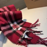 Burberry Check Fringed Scarf 30x180cm - Image 7