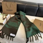 Burberry Equestrian Knight Jacquard Double-Sided Cashmere Scarf 35x190cm - Image 7
