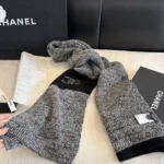 Chanel CC Embroidered Knit Cashmere Scarf 35x180cm - Image 7