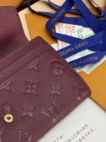 Louis Vuitton Sarah Wallet Monogram Empreinte Bordeaux 19cm - Image 7