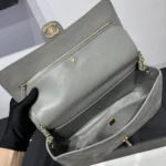 Chanel MaxiC Suede Grey Handbag - Image 7