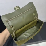 Chanel Maxi Suede Handbag in Army Green - Image 7