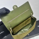 Chanel Maxi Suede Handbag in Army Green - Image 7