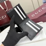 Gucci 2026 Web Stripe Leather Bifold Wallet Black - Image 7