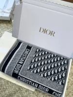 Dior CD Logo Jacquard Large Scarf Shawl Blanket 140*140cm - Image 7