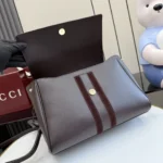 Gucci Generation Horsebit Web Leather Top Handle Bag 32cm - Image 7
