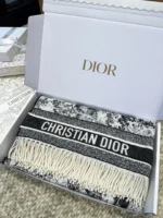 Dior CD Logo Jacquard Large Scarf Shawl Blanket 140*140cm - Image 7