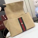 Gucci Paparazzo Horsebit Web Suede Top Handle Bag 37cm - Image 7