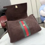 Gucci Paparazzo Horsebit Web Suede Top Handle Bag 30cm - Image 7