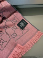 Gucci 100% Wool Double-Sided Jacquard Scarf Shawl 50*180cm - Image 7