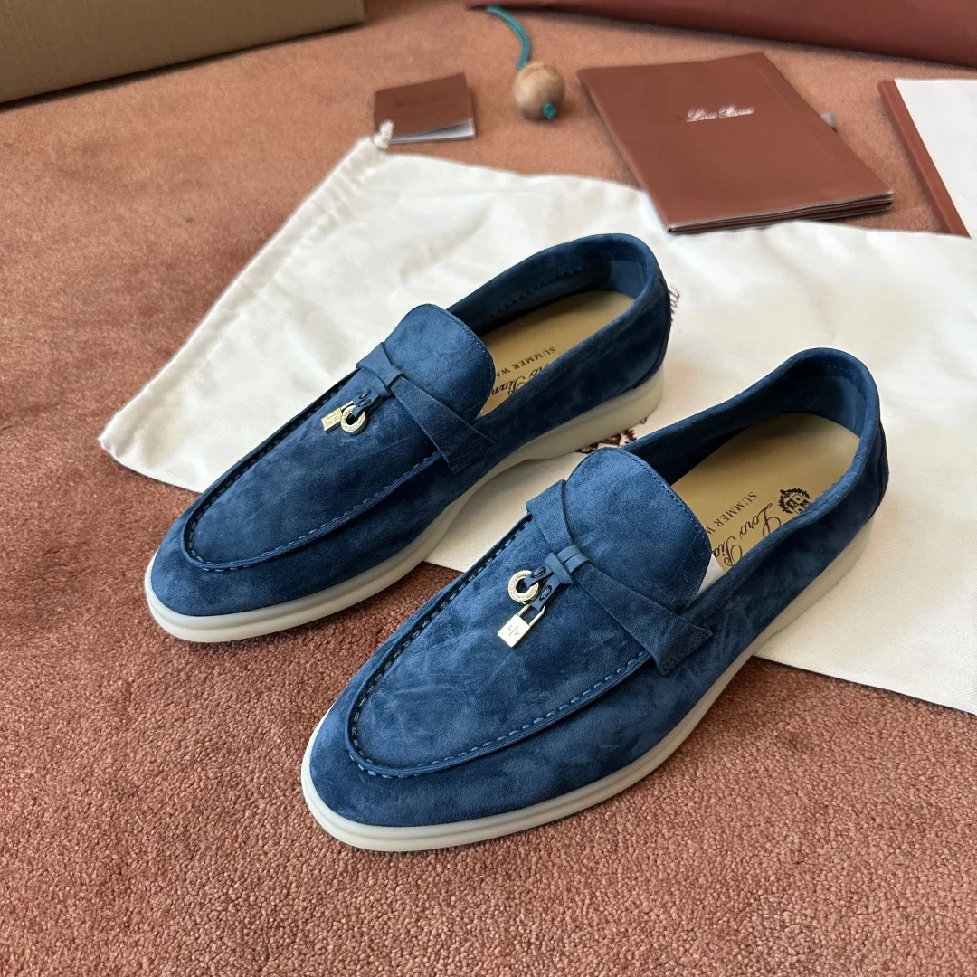 7-781 Loro Piana Summer Charms Walk Women's Suede Moccasin FAE5444 W1CZ - Image 1