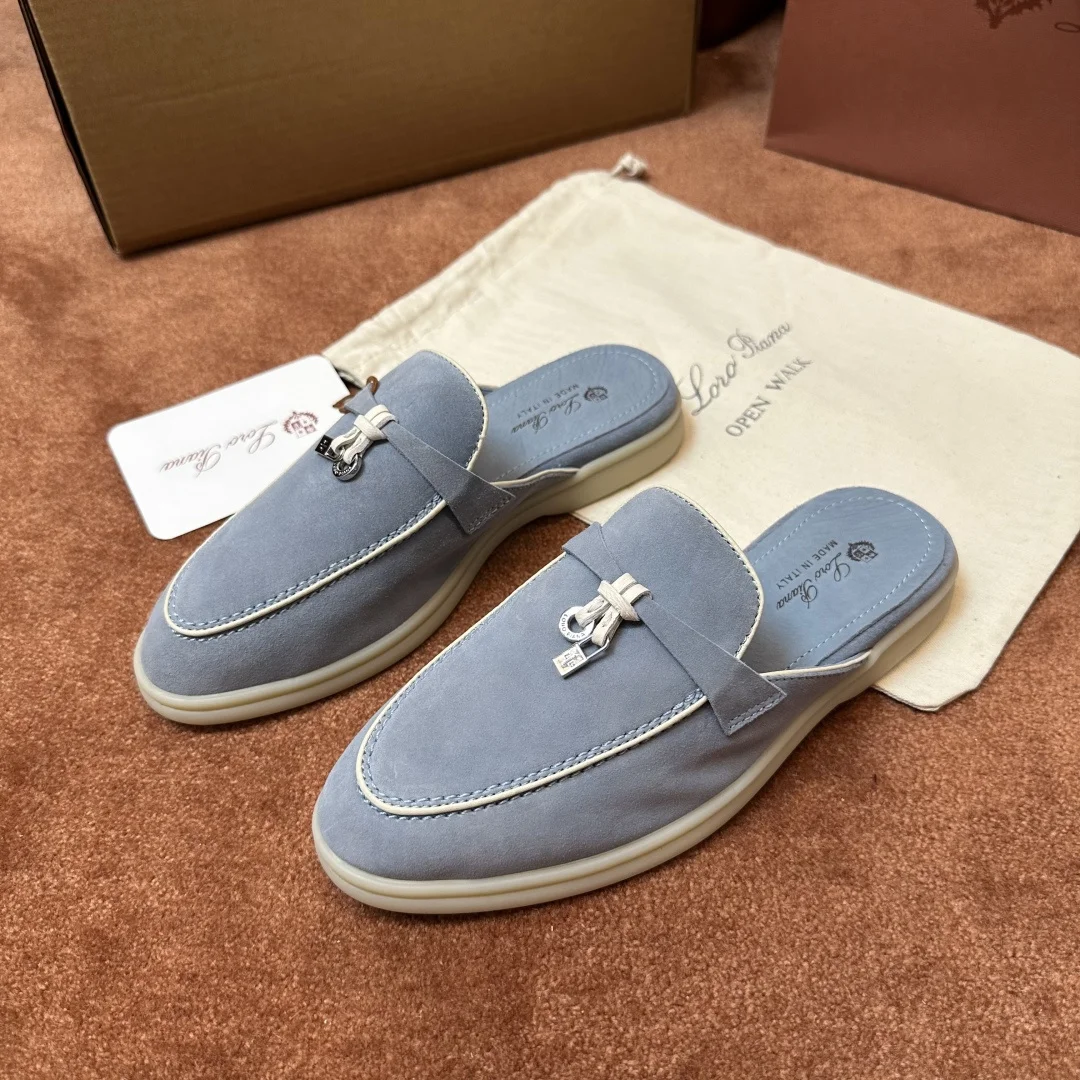 7-886 Loro Piana Charms Walk Babouche Women's Suede Mule FAL5900 60HF - Image 1