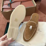 Loro Piana Charms Walk Babouche Women's Suede Mule FAL5900 HOVY - Image 6
