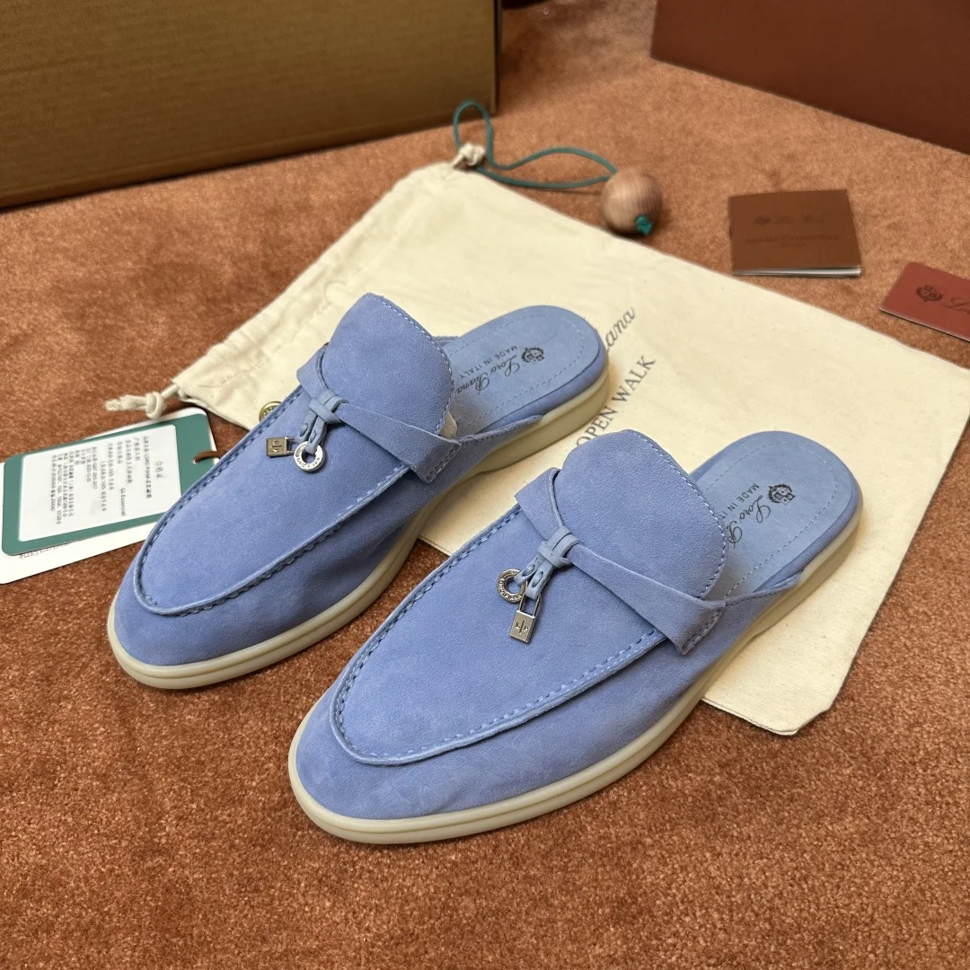 7-926 Loro Piana Babouche Charms Walk Women's Suede Mule FAI1543 T15 - Image 1