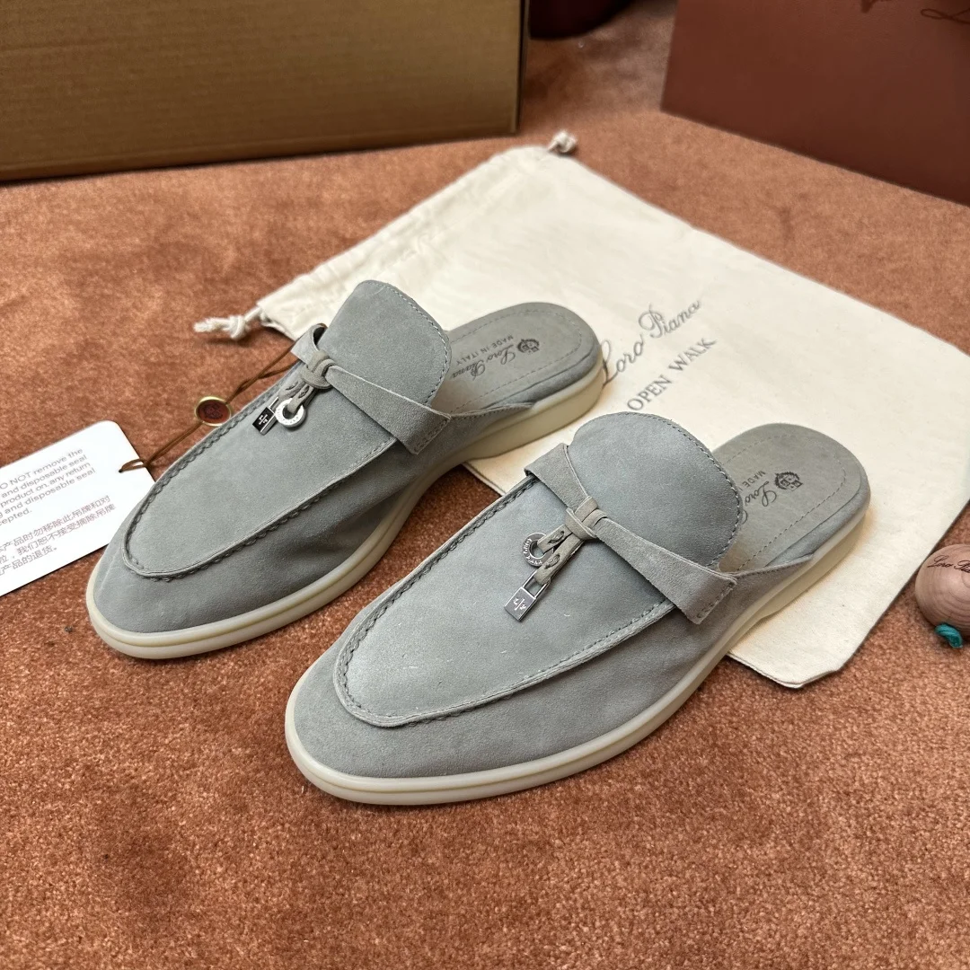 7-931 Loro Piana Babouche Charms Walk Women's Suede Mule FAI1543 508G - Image 1