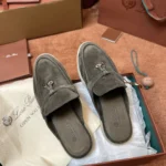 Loro Piana Babouche Charms Walk Women's Suede Mule FAI1543 50W3 - Image 7