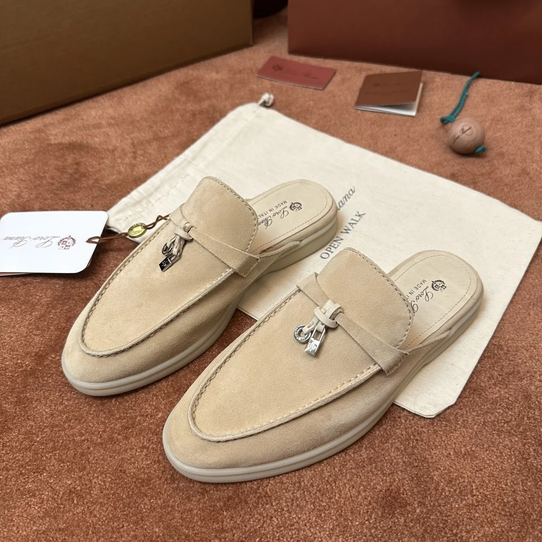 7-944 Loro Piana Babouche Charms Walk Women's Suede Mule FAI1543 2096 - Image 1