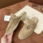 Loro Piana Babouche Charms Walk Women's Suede Mule FAI1543 H755 - Image 6